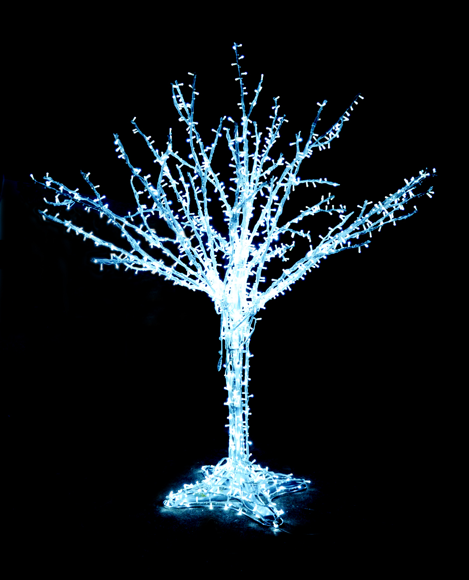 Luces LED con motivos de árbol blanco para jardín, centro comercial, calle del hotel