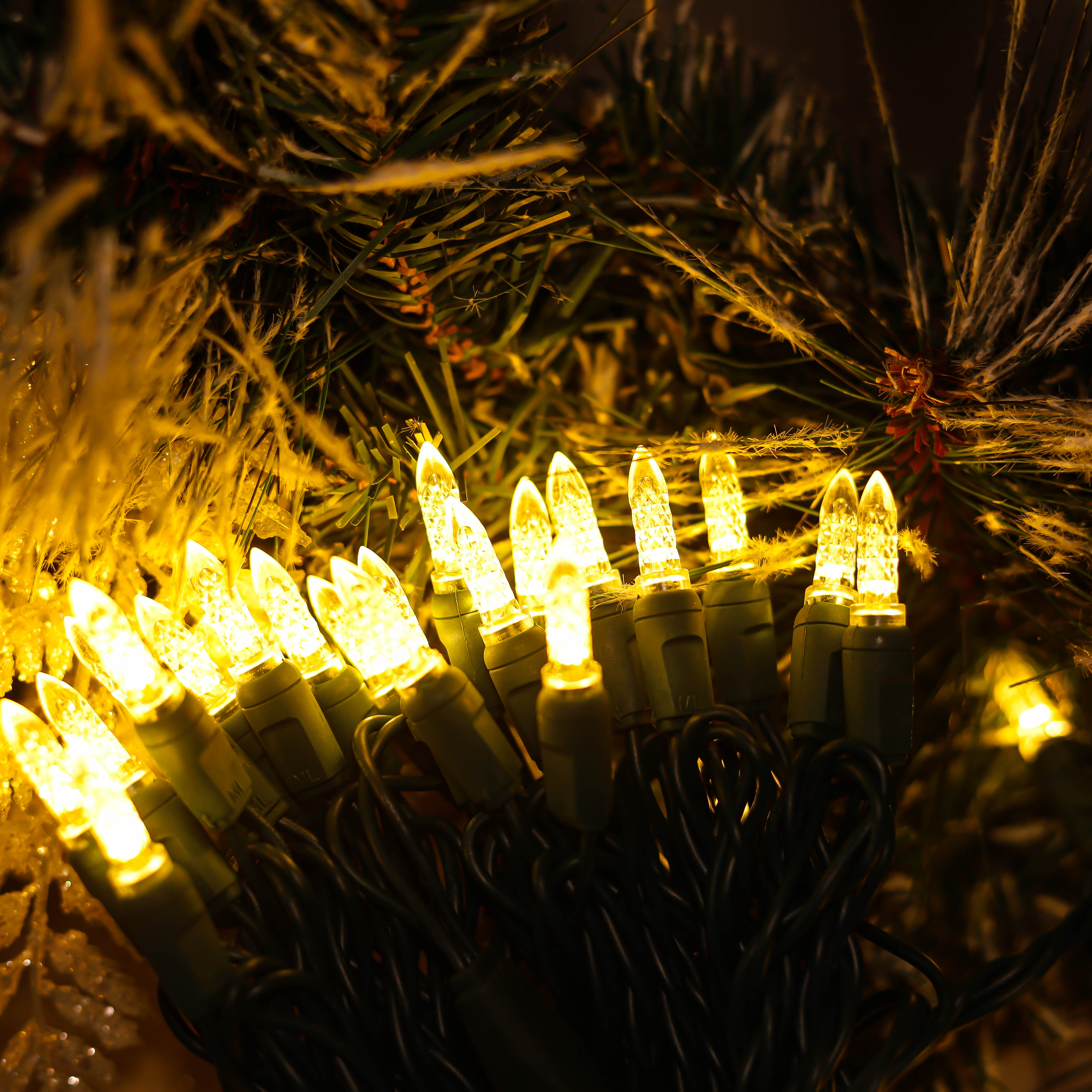 Luces navideñas LED M5 con certificación UL de color blanco cálido