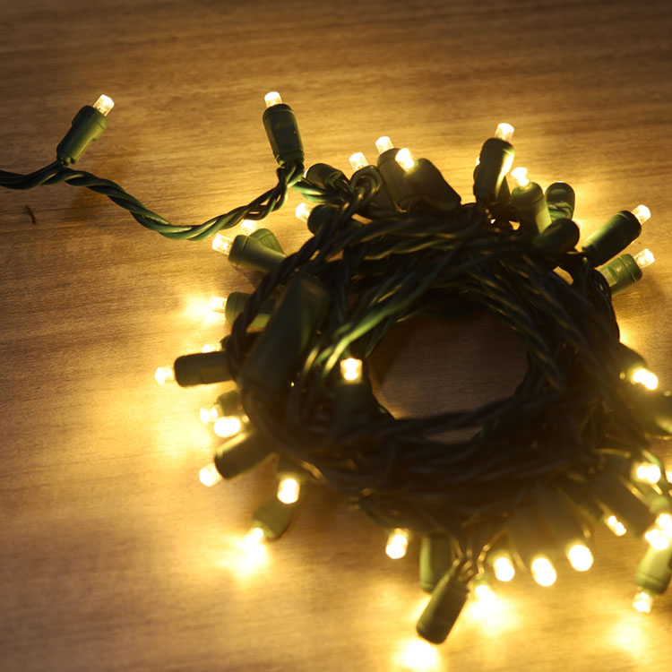 la mini secuencia granangular de 5MM LED enciende uso al aire libre de la secuencia blanca caliente de la luz de la Navidad de la UL