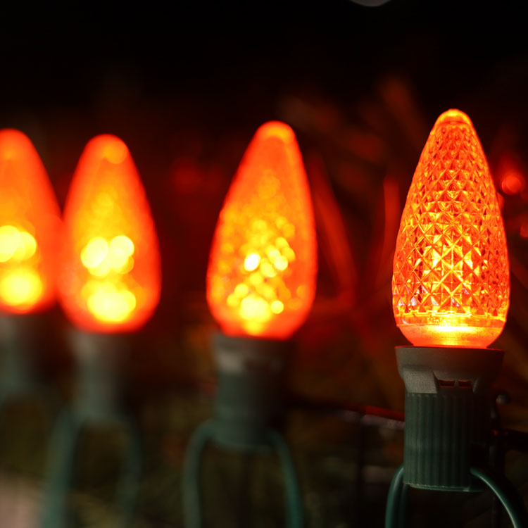 Bombillas de repuesto regulables navideñas naranjas comerciales 120V UL C9 E17