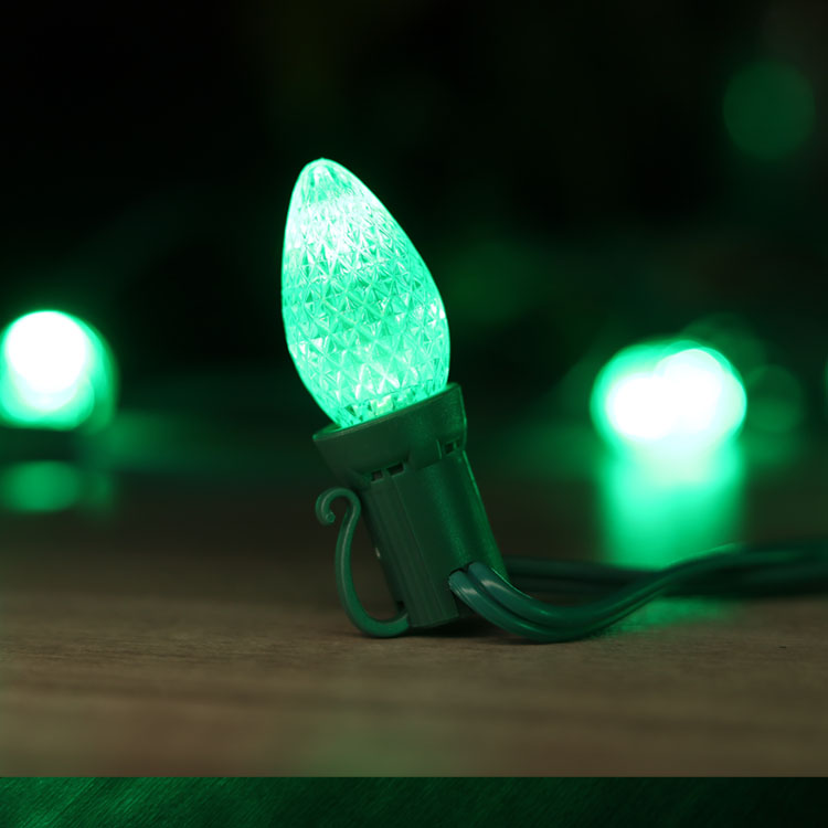 C7 Minleon LED Bombillas de repuesto Bombilla navideña verde UL impermeable al aire libre