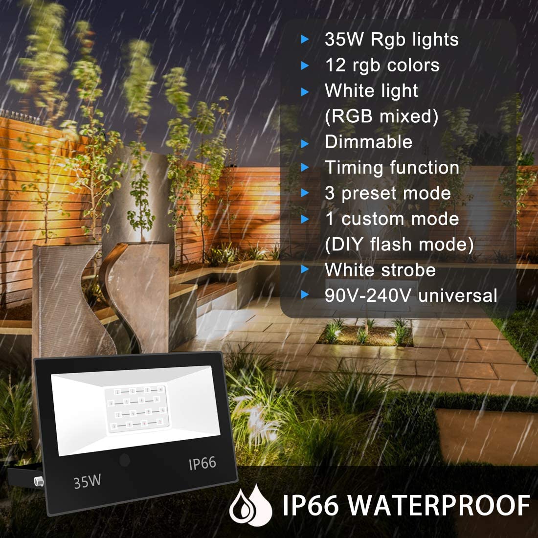 Luces de inundación LED RGB de 35W