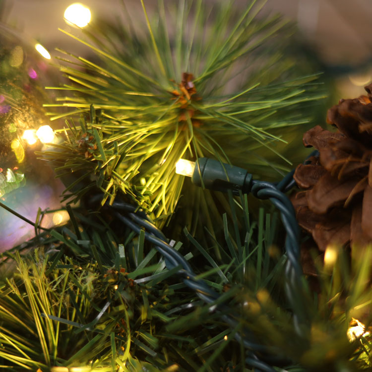 la mini secuencia granangular de 5MM LED enciende uso al aire libre de la secuencia blanca caliente de la luz de la Navidad de la UL
