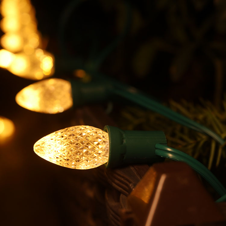 Prenda impermeable al aire libre del uso de la UL amarilla del bulbo de la Navidad de los bulbos del reemplazo de C7 Minleon LED