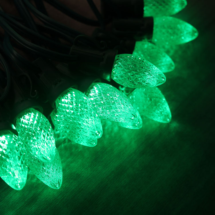 C7 Minleon LED Bombillas de repuesto Bombilla navideña verde UL impermeable al aire libre