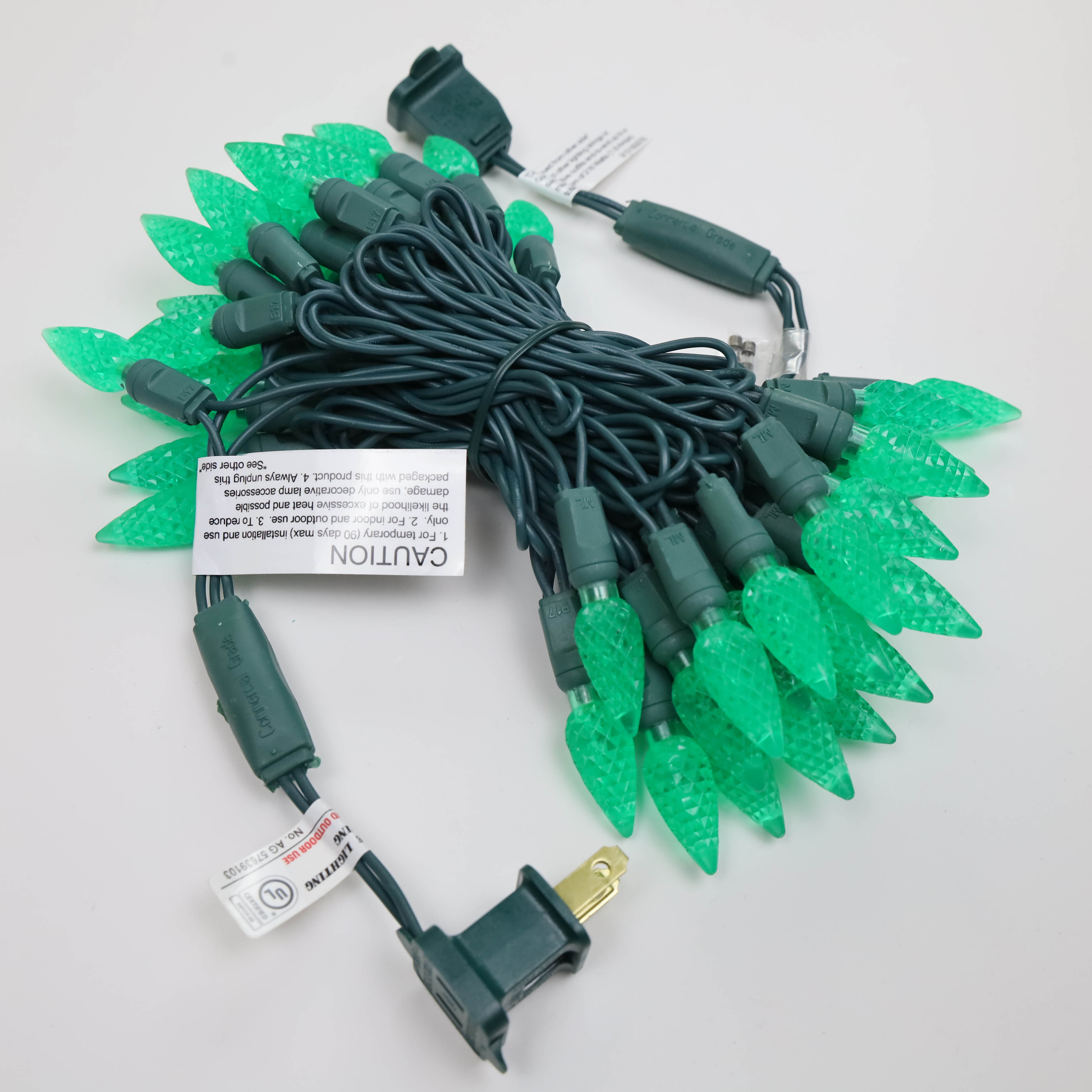 Cadena de luces LED verde fresa UL C6