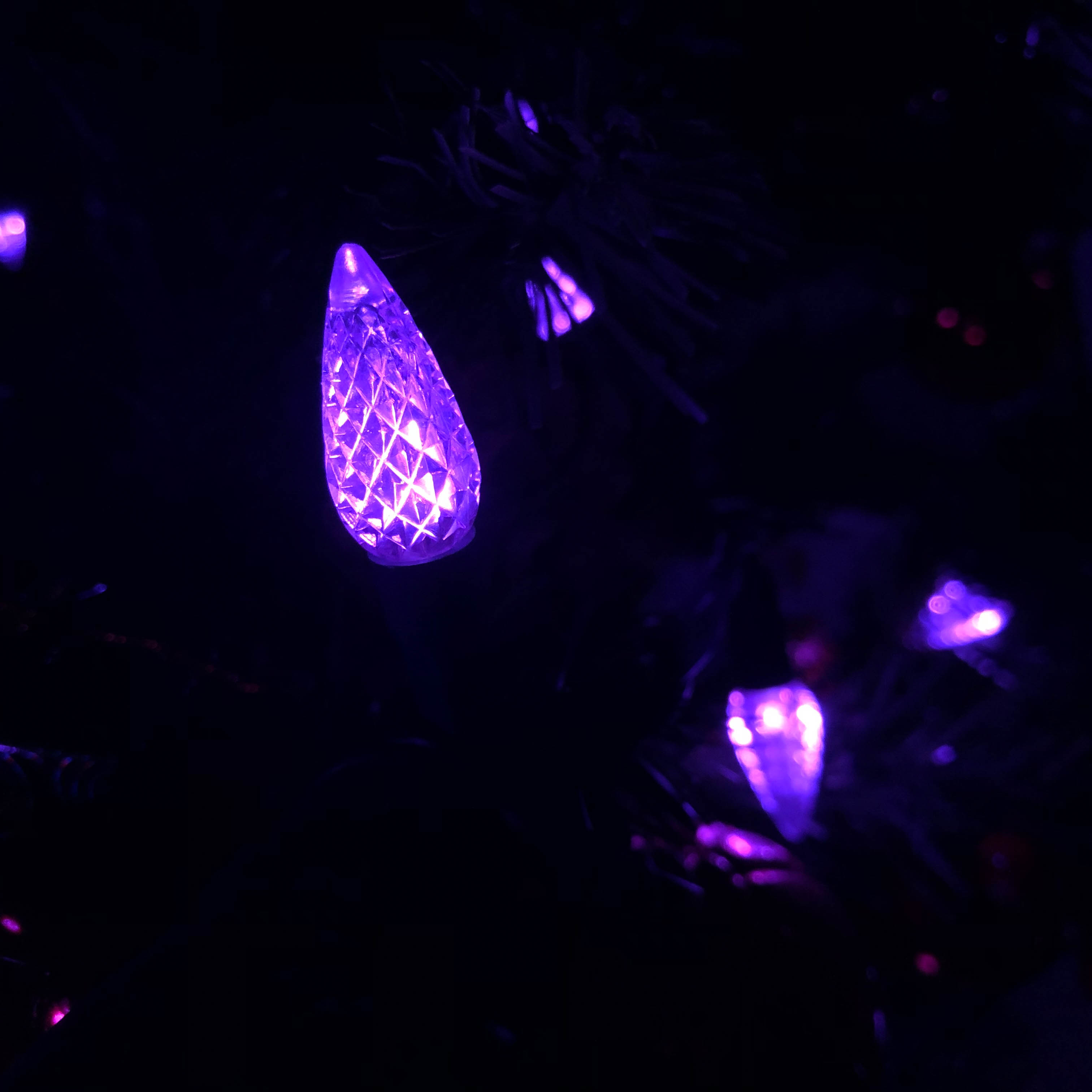 Cadena de luces LED C6 fresa UL juego de luces moradas