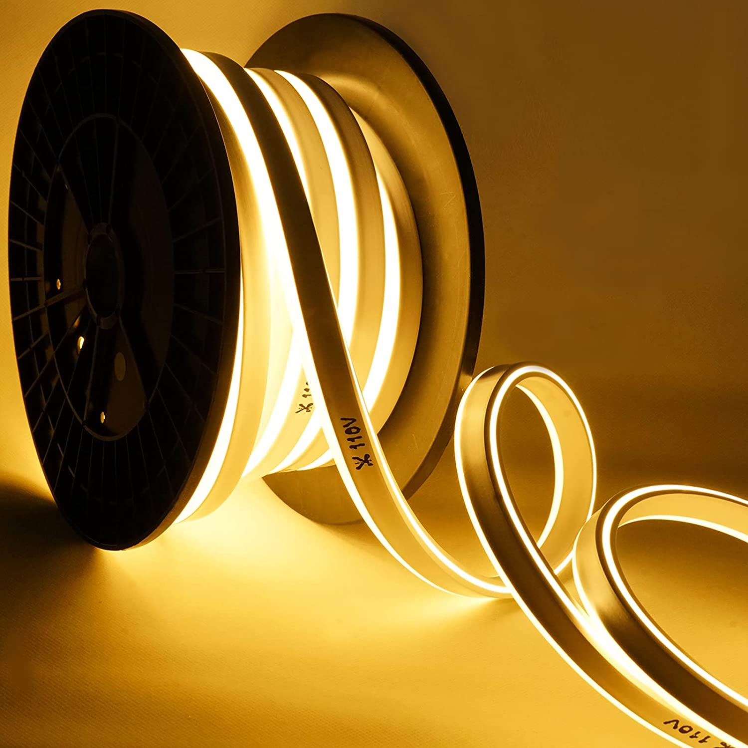 Luces de cuerda de neón LED de 110 V amarillas