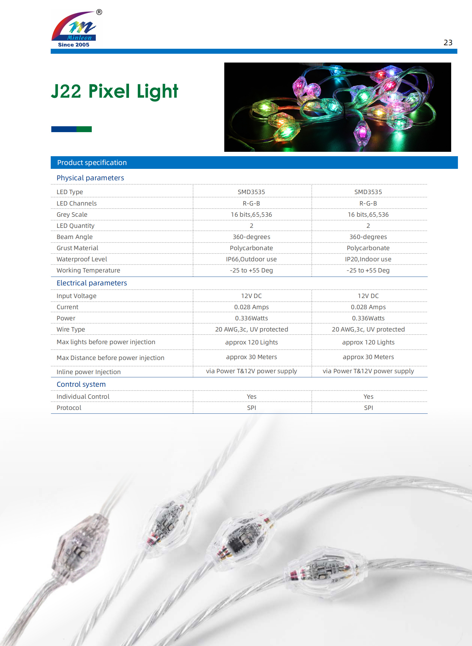 Luz de p&iacute;xel J22 - Minleon