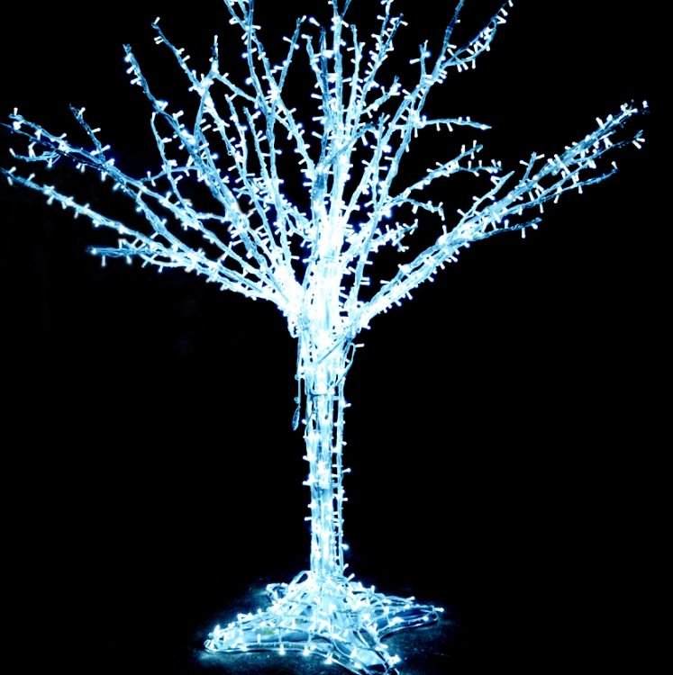 Luces LED con motivos de &aacute;rbol blanco para jard&iacute;n, centro comercial, calle del hotel