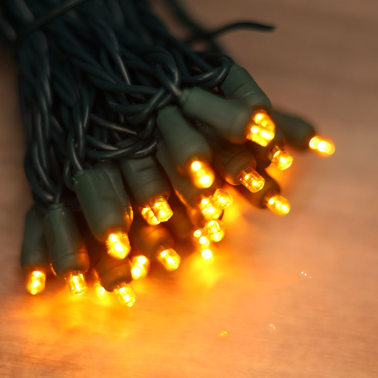 Luces de cuerda de led amarillo de 5 mm de gran angular