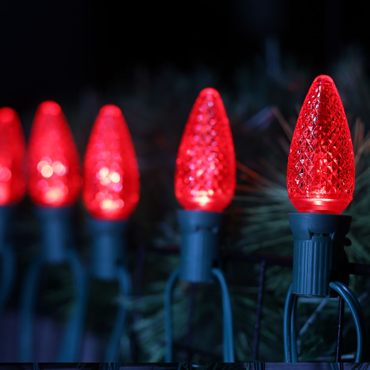Bombillas LED de repuesto navideñas Minleon C9 LED rojo 