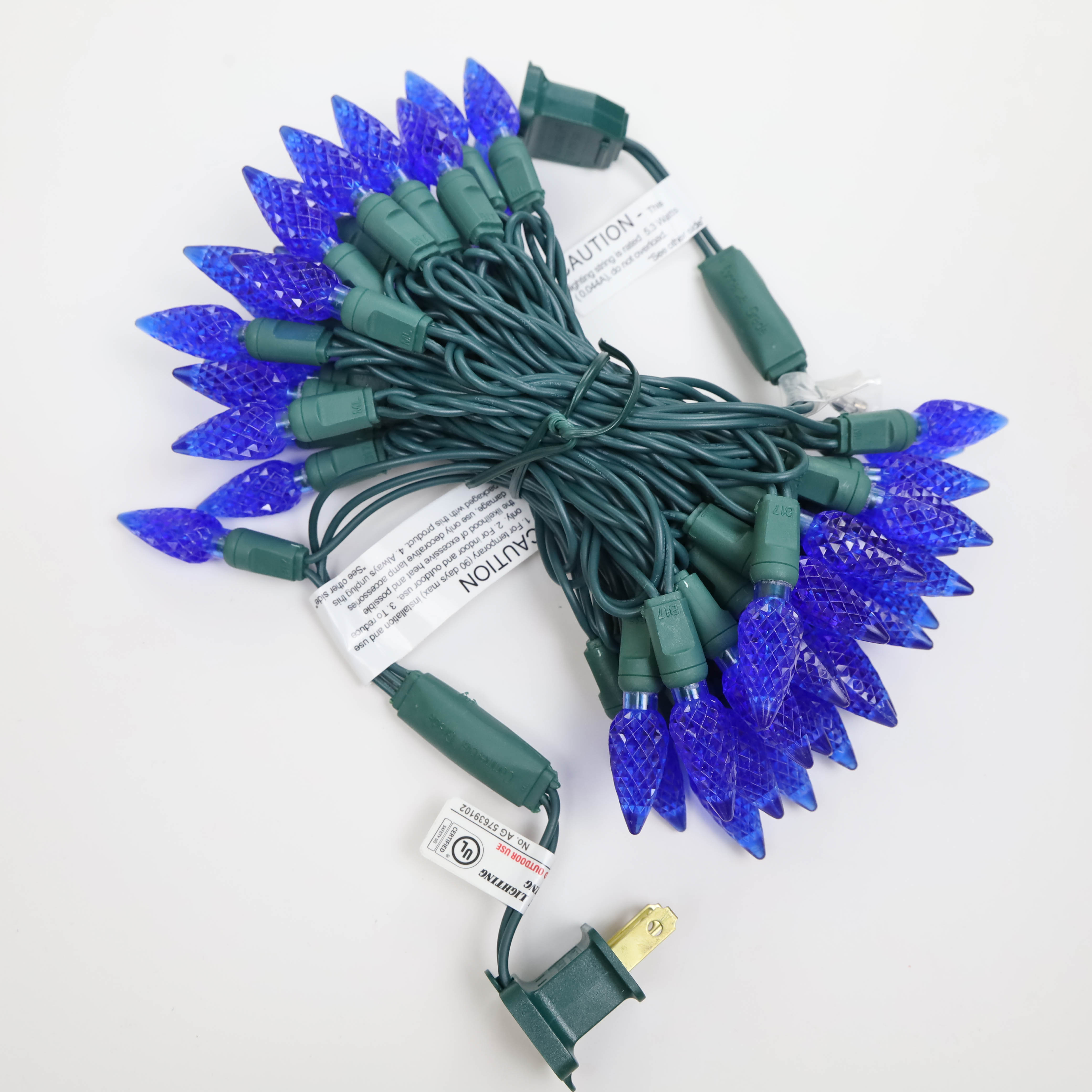 UL C6 Luces navideñas de fresa azul