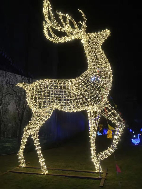 Decoración de ciervos de Navidad gigantes luces al aire libre