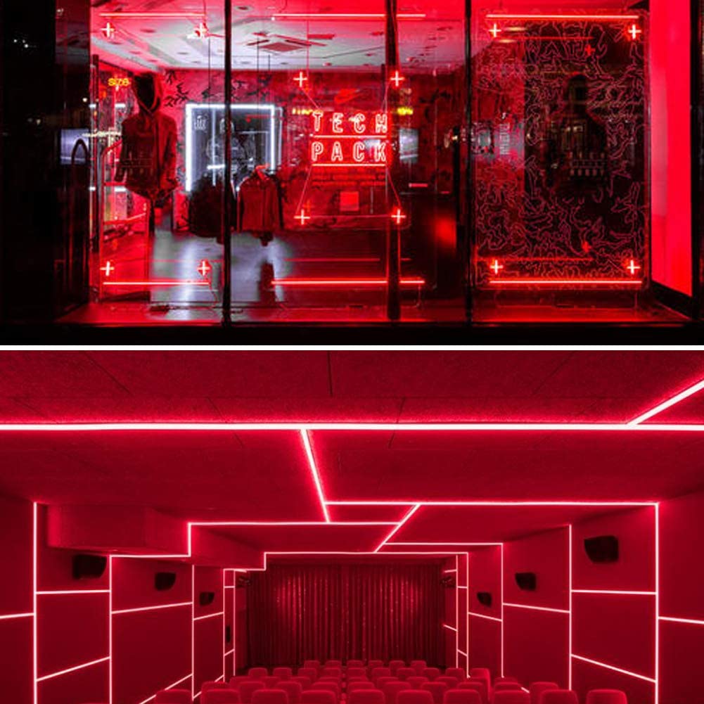 Luces de cuerda de neón LED rojo de 110V al aire libre