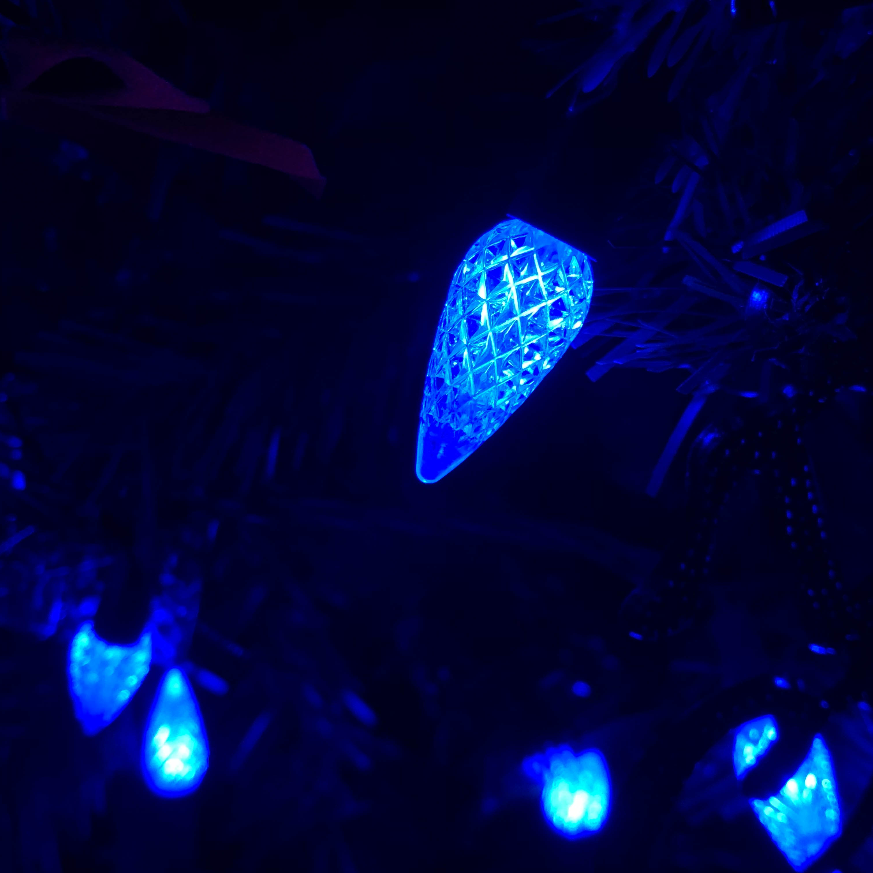 UL C6 Luces navideñas de fresa azul