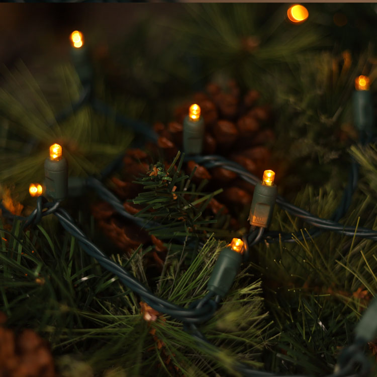 Luces de cuerda de led amarillo de 5 mm de gran angular