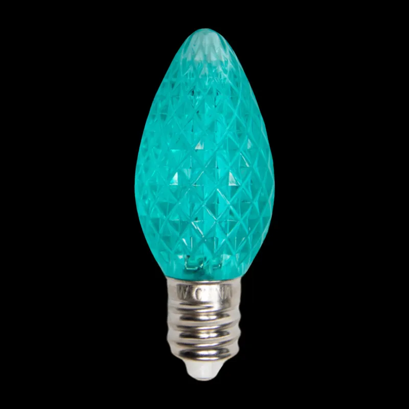 Bombilla LED facetada C7 - Verde azulado