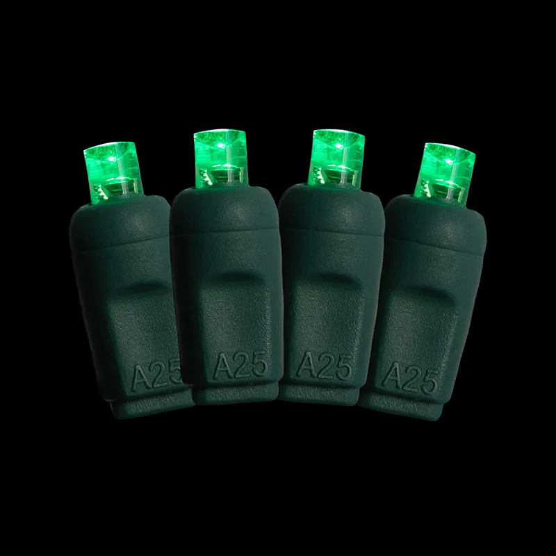 Guirnalda de luces navideñas coaxiales de 50L y 5MM con espaciado de 6 pulgadas, cordón verde verde