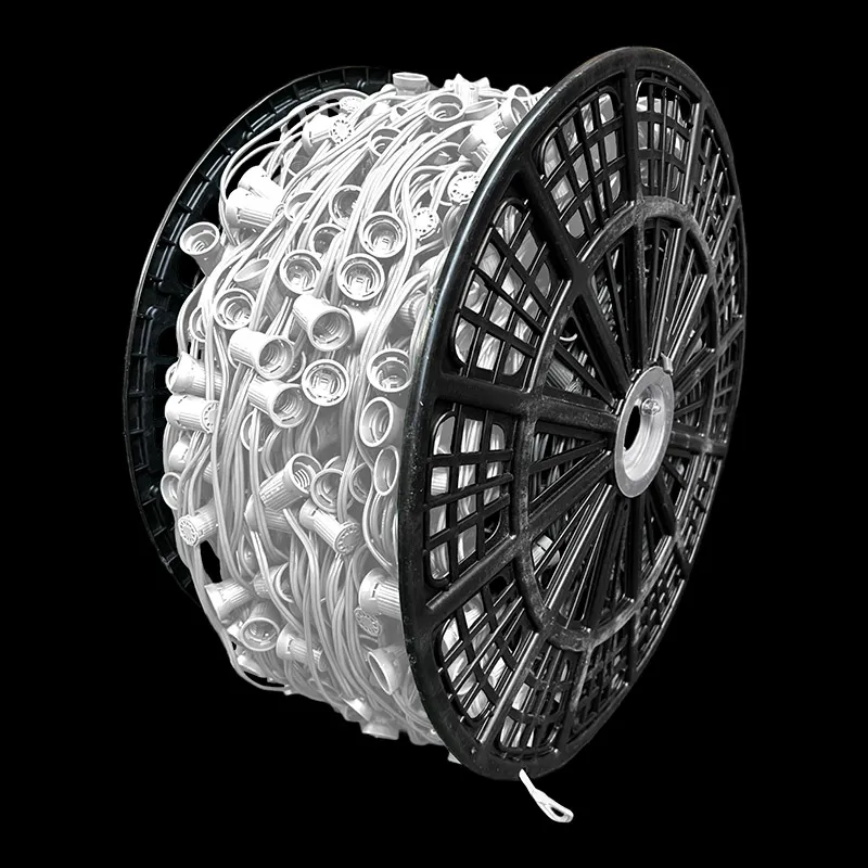 Cable hembra C9 SPT-1 de 1000 ′, espaciado de 12 ″, blanco