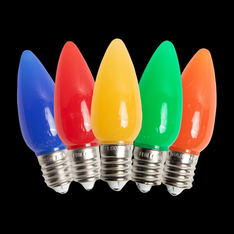 Bombilla LED opaca C9 – Multi (R/G/Y/B/O)