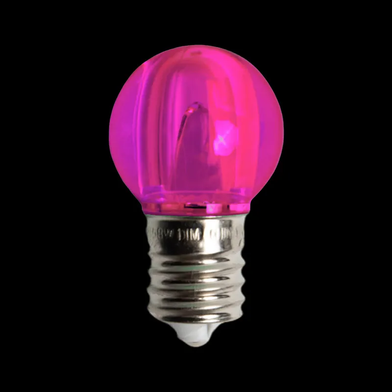 Bombillas LED rosas transparentes lisas 130V UL G30 E17