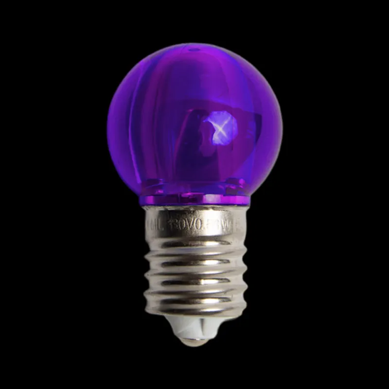 Bombillas LED de color púrpura transparente liso 130V UL G30 E17