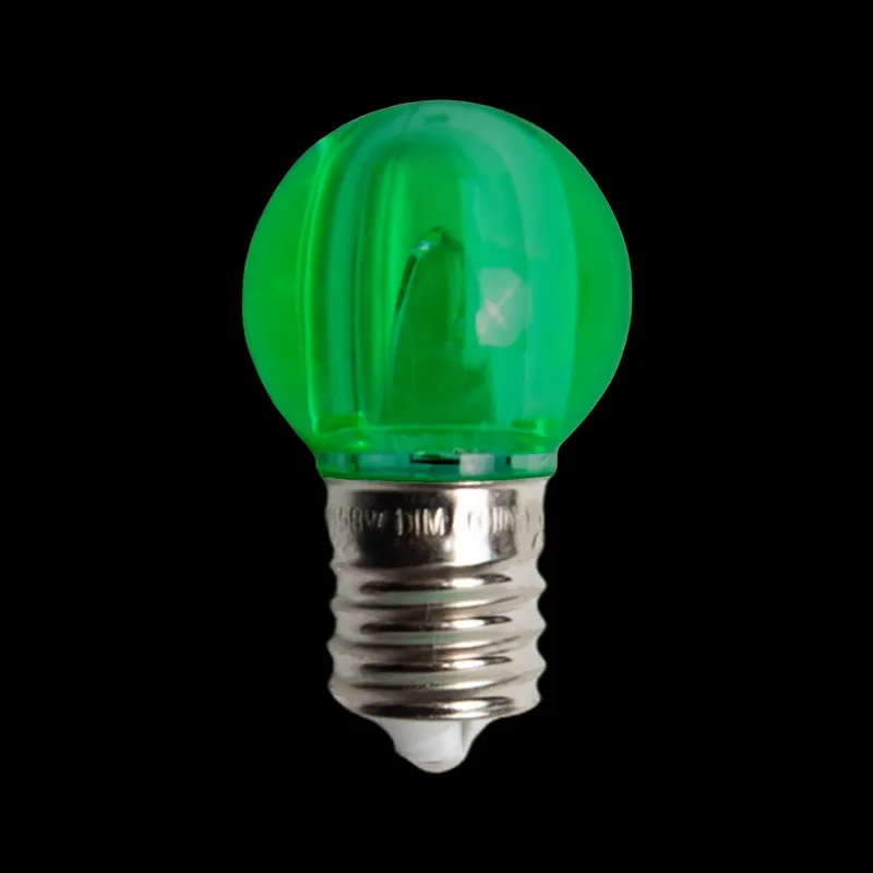 Bombillas LED color verde azulado transparente liso 130V UL G30 E17