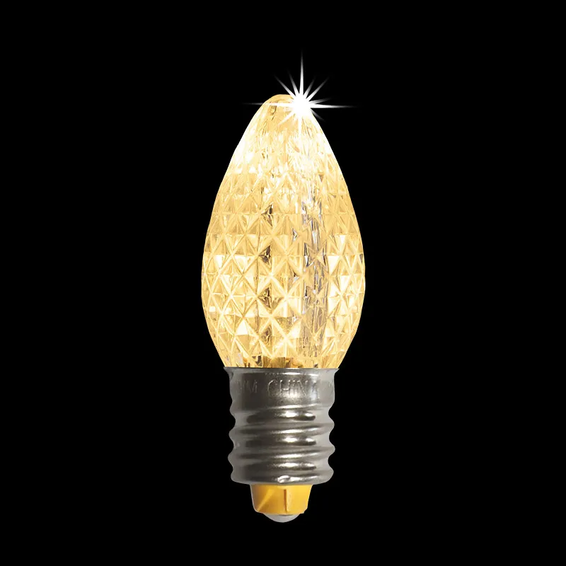 Bombilla LED C7 facetada – Brillo blanco cálido como el sol