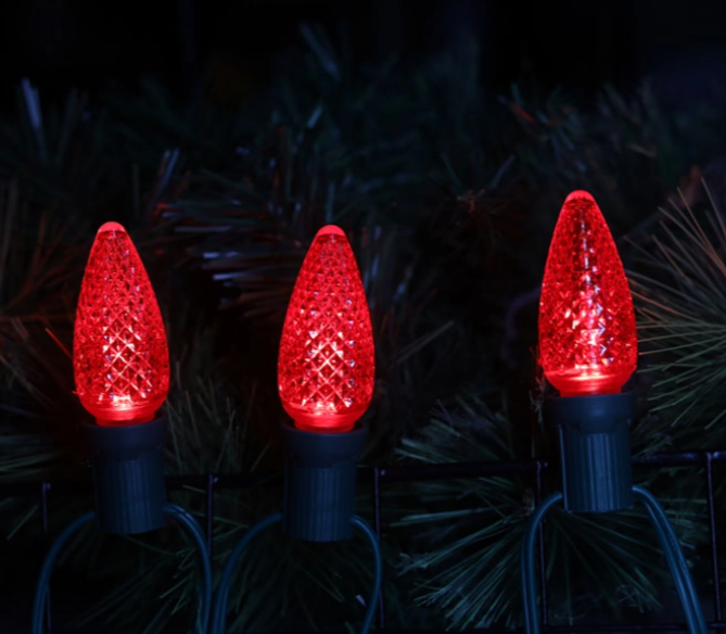 Bombillas navide&ntilde;as LED comerciales E17 C9 rojas