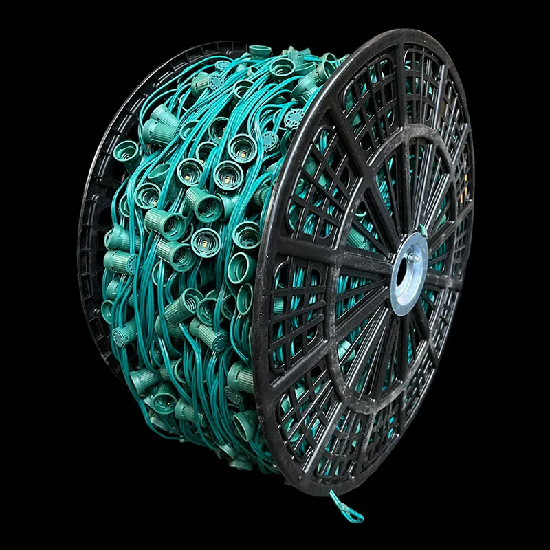 Cable hembra C9 SPT-1 de 1000 ′, espaciado de 15 ″, verde