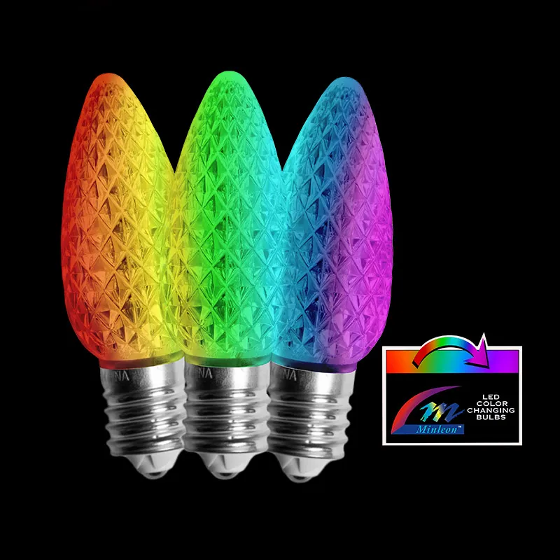 Bombilla LED facetada C9: cambio de color lento